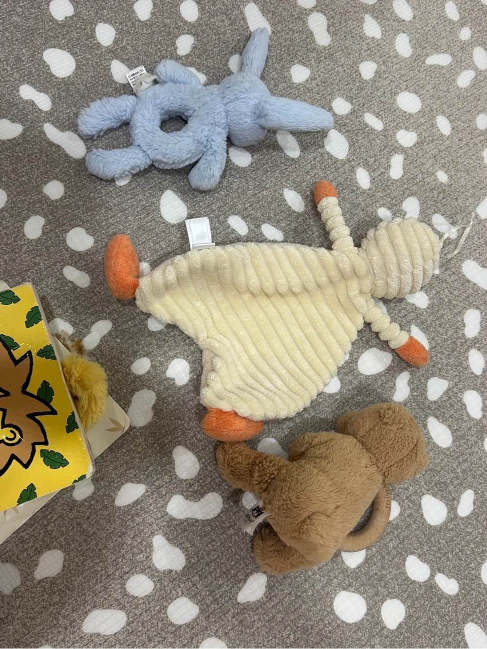 Jellycat lot baby rattle stuffed animal book bashful bunny giraffe lion duckbear